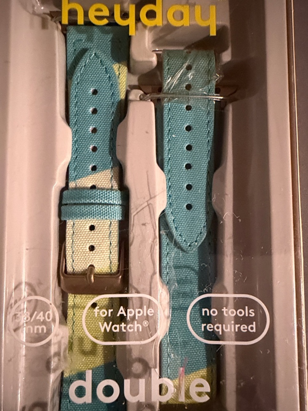heyday Double-Wrap Apple Watch Band in Aqua and Lime